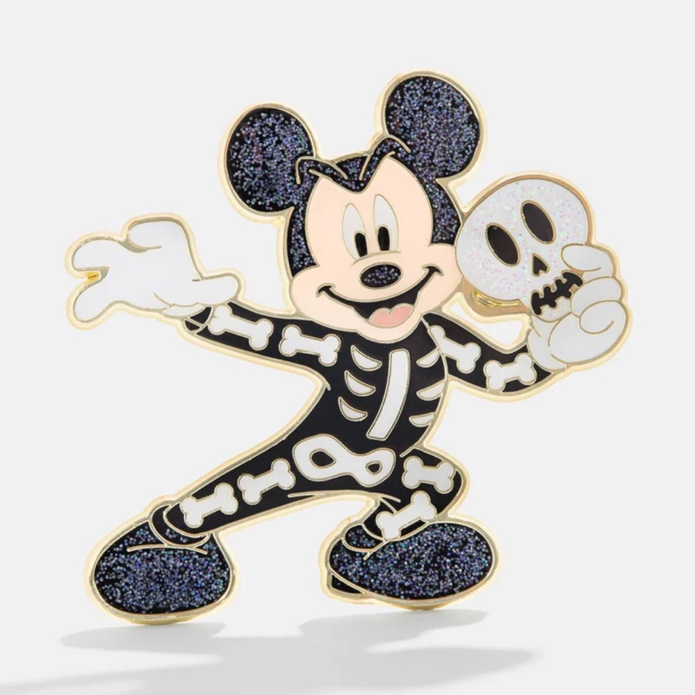 BaubleBar Disney Mickey Mouse Halloween skeleton costume pin / NEW with tags